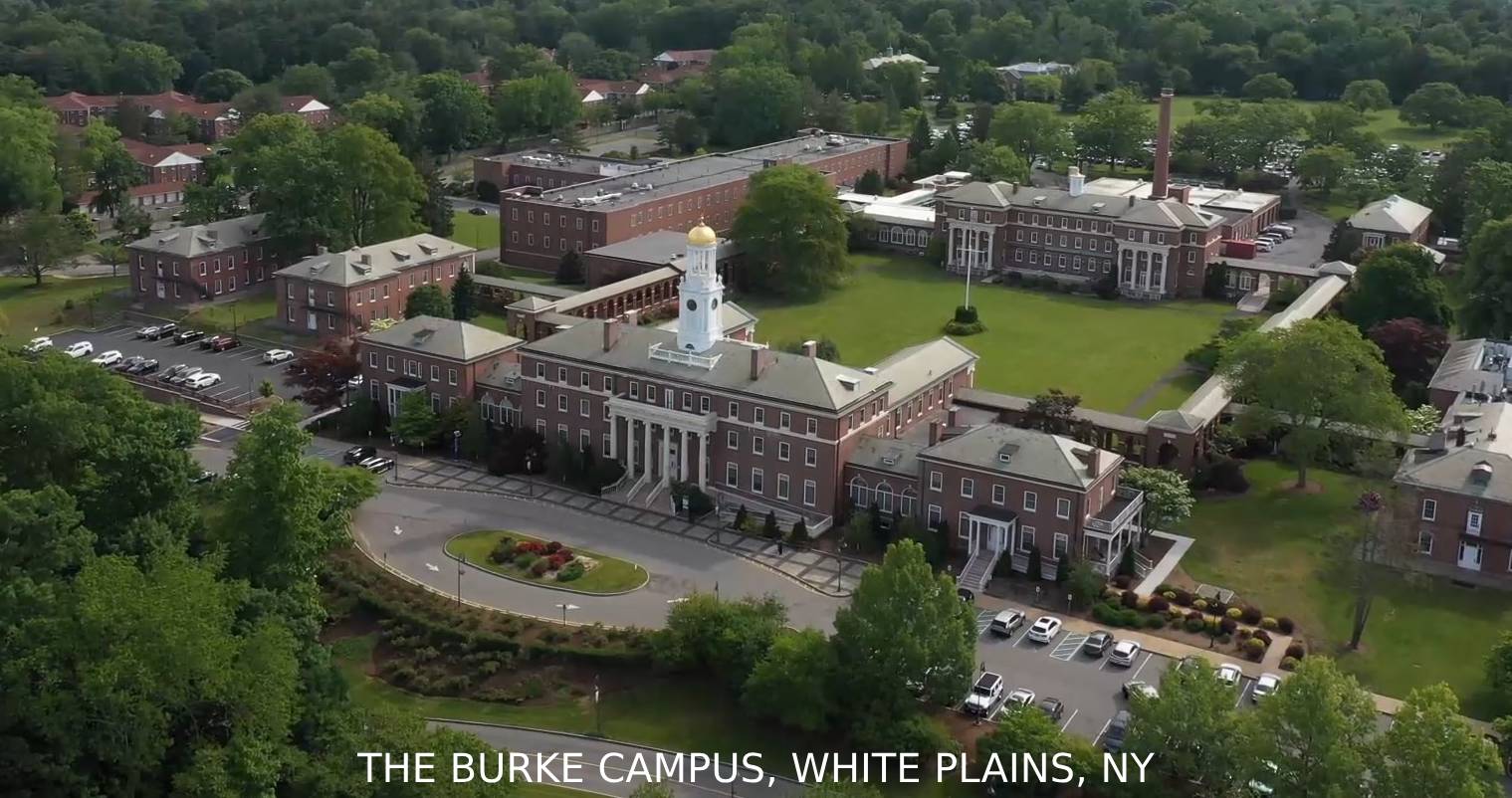 Aerial image of Burke Rehabilitation Hospital campus